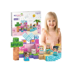 WOOPIE Magnetisk Bygges�t m/ 86 Magnetiske 3D Klodser - Strandtema