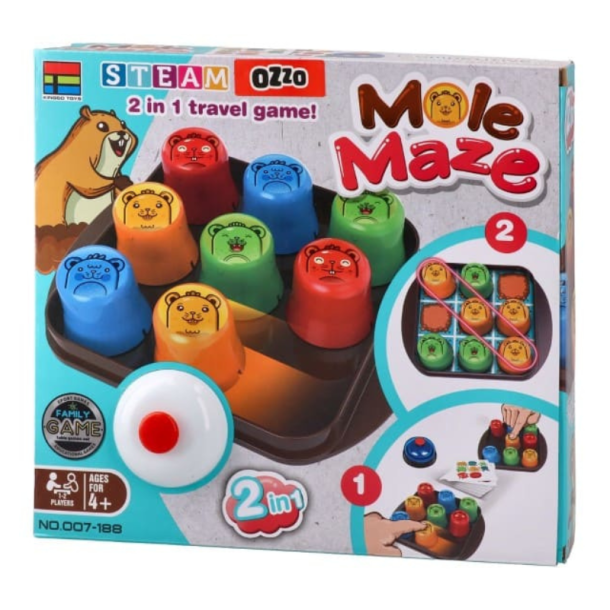 Arcade Spil 2-i-1 Mole Maze - Quick Cups &amp; Kryds og Bolle