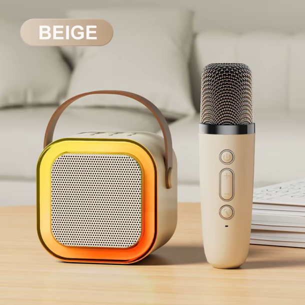 Karaokeh�jttaler med Bluetooth og Tr�dl�s Mikrofon