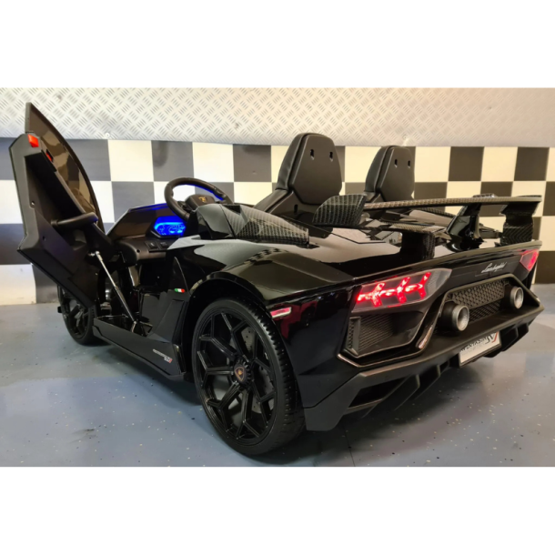 Lamborghini Aventador Drift Elbil til B�rn 24V 2-Personers Metallic Sort
