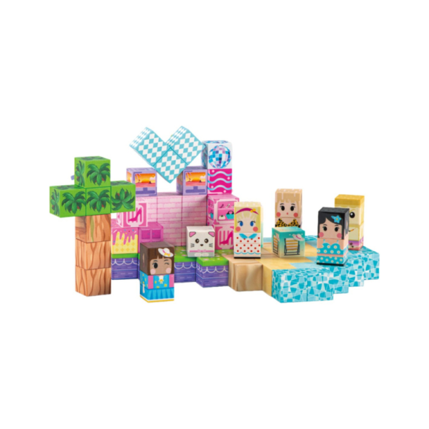 WOOPIE Magnetisk Bygges�t m/ 86 Magnetiske 3D Klodser - Strandtema