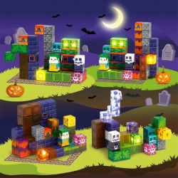 WOOPIE Magnetiske Byggeklodser m/ 63 Dele - Glowning Halloween