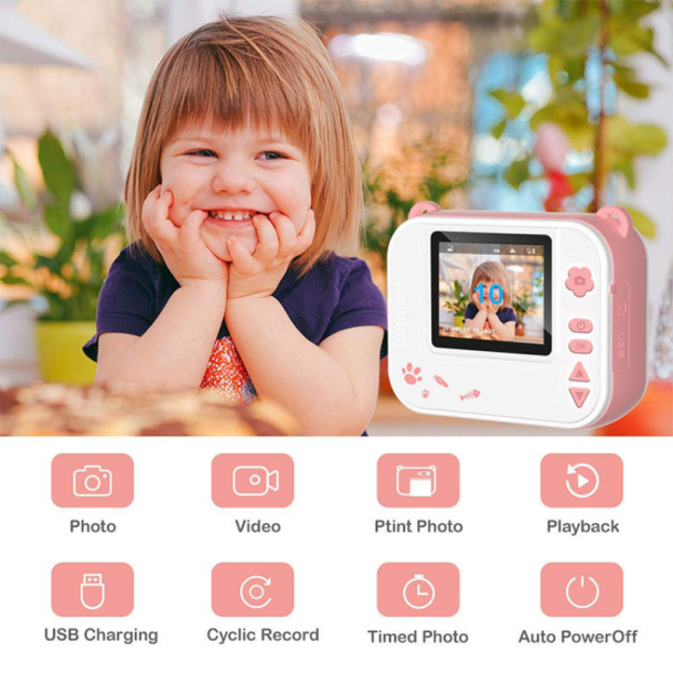 Digital Instant Print Kamera til B�rn - Bl�