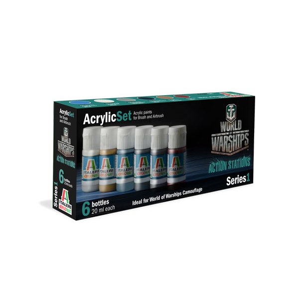 Italeri World of Warships Acrylic Paint Set � 6 x 20 ml