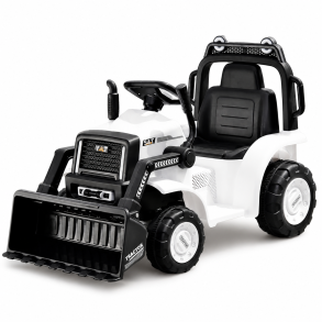Elektrisk Traktor til B�rn med Frontskovl - Hvid