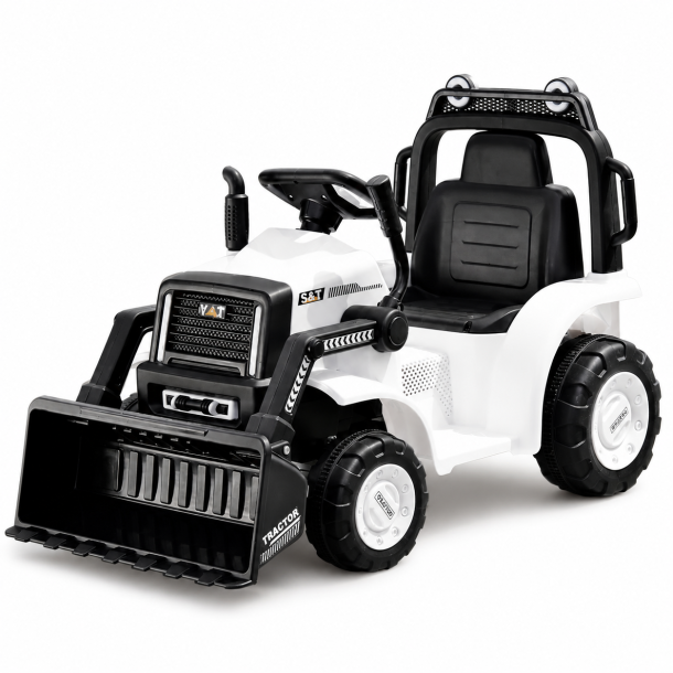 Elektrisk Traktor til B�rn med Frontskovl - Hvid