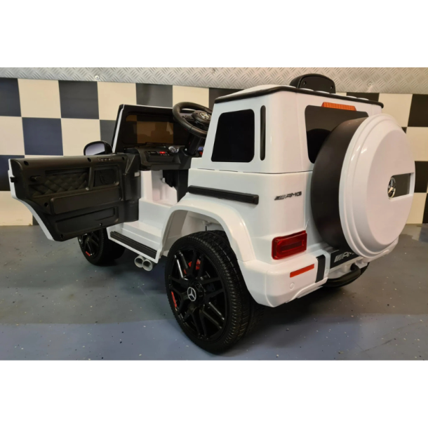 Mercedes G63 Elbil til B�rn 12V Hvid med Fjernbetjening