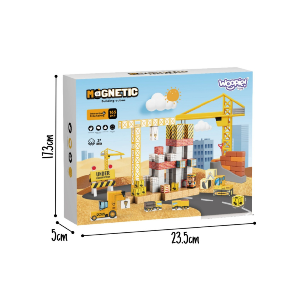WOOPIE Magnetiske Byggeklodser m/ 165 Dele - Byggeplads