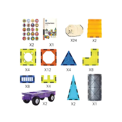 WOOPIE Magnetiske Byggeklodser 3D Slot &amp; K�ret�jer 71 Dele