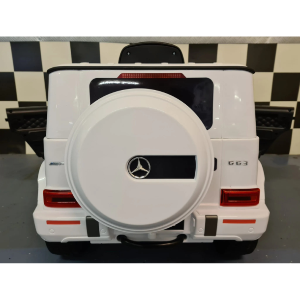 Mercedes G63 Elbil til B�rn 12V Hvid med Fjernbetjening