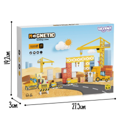 WOOPIE Magnetiske Byggeklodser m/ 49 Dele - Byggeplads