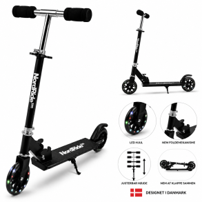 L�behjul - Nordride med LED - Sort