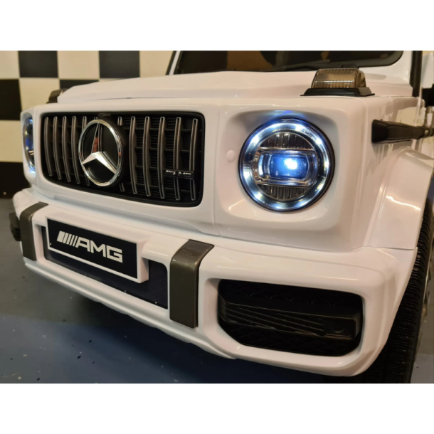 Mercedes G63 Elbil til B�rn 12V Hvid med Fjernbetjening