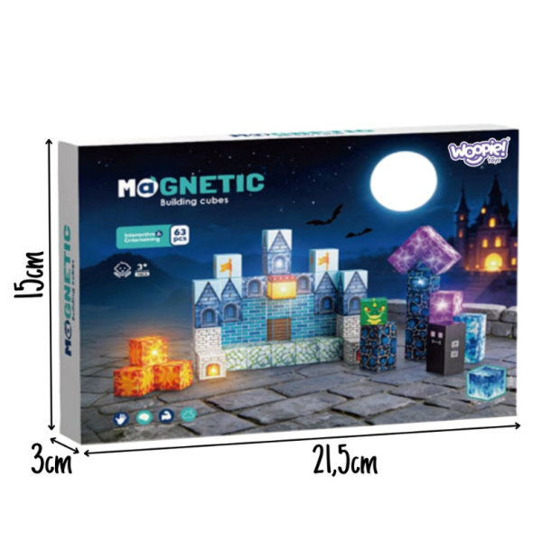 WOOPIE Magnetiske Byggeklodser m/ 64 Dele - Slot