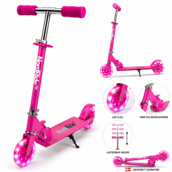 Nordride Sparkcykel med LED - Rosa