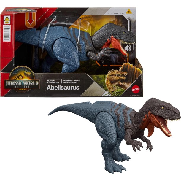 Jurassic World Rebirth Wild Roar Abelisaurus - Dinosaur med lyd og bideangreb