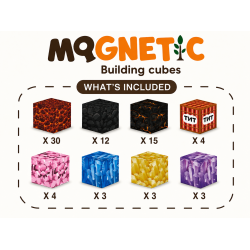 Magnetiske Byggeklodser - Minecraft inspirerede Pixels, 74 dele