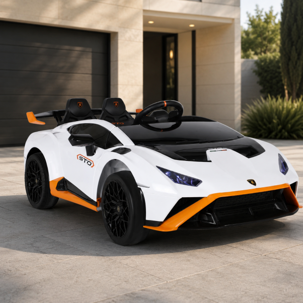 Lamborghini Hurac�n STO til B�rn 12V - Hvid Sporty Model med LED og Musik