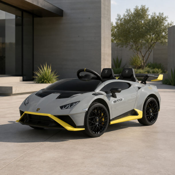 Lamborghini Hurac�n STO til B�rn 12V - Gr� Sporty Model med LED og Musik