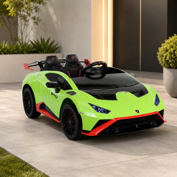 Lamborghini Hurac�n STO til B�rn 12V - Gr�n Sporty Model med LED og Musik