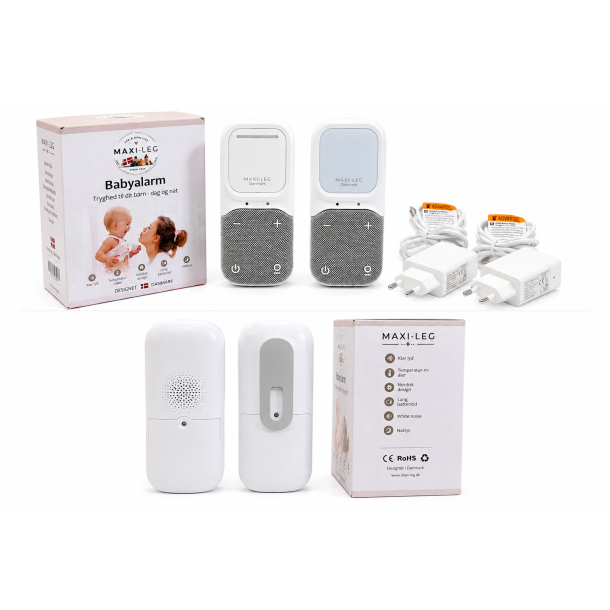 MAXI-Leg Babyalarm Pro � 300 m r�kkevidde, to-vejstale &amp; nattelys