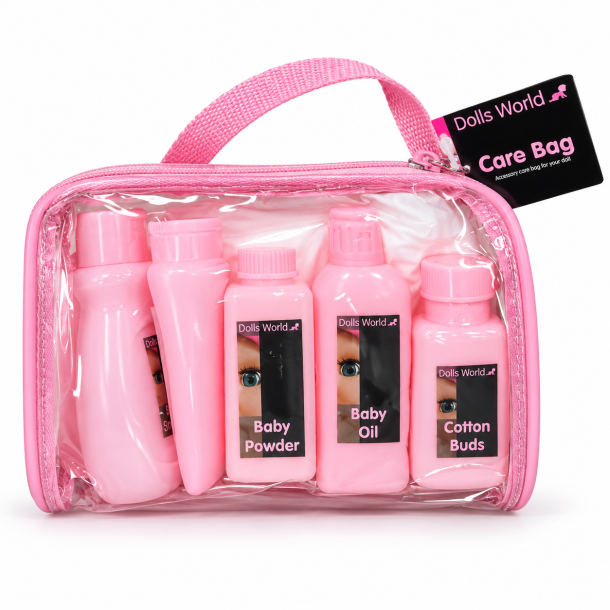 Pink Gennemsigtig Toilettaske med Dukketilbeh�r