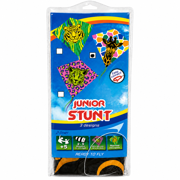 Junior stuntdrage � 65 x 65 cm � 3 assorterede designs