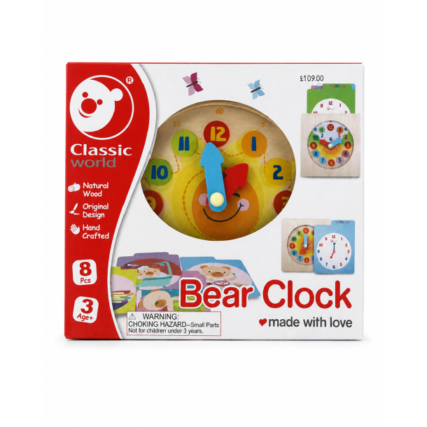 Classic World Bear Clock - L�r klokken med bj�rnen - 8 dele