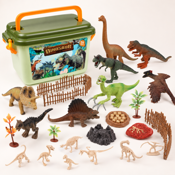 Dinosaur Park leges�t i opbevaringsboks - 32 dele