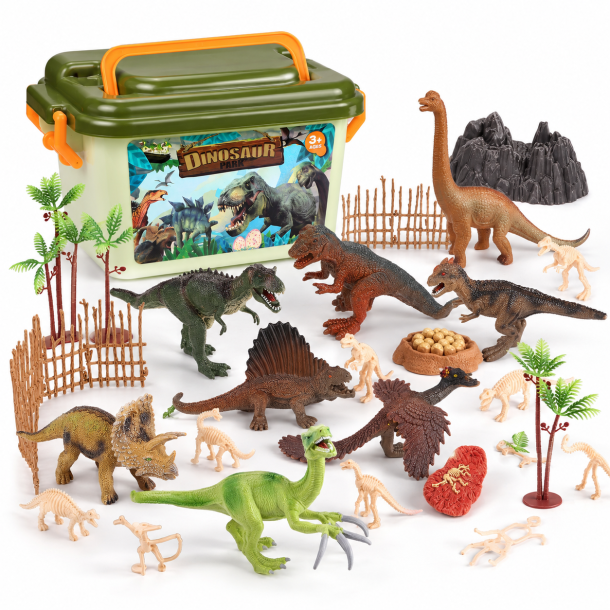 Dinosaur Park leges�t i opbevaringsboks - 32 dele