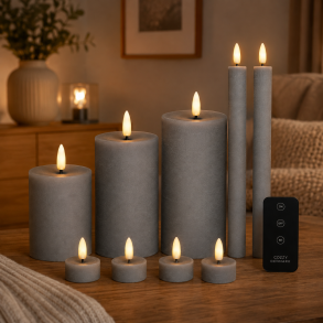 Skandi LED Lyss�t - 10 dele med fjernbetjening � Gr�