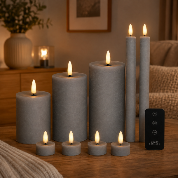 Skandi LED Lyss�t - 10 dele med fjernbetjening � Gr�