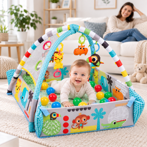 Alt-i-en Babym�tte med Legebue og 30 Bolde