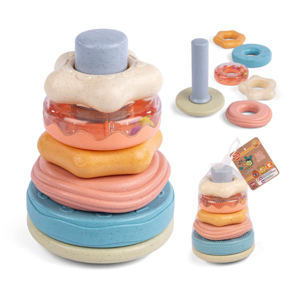 Stabelring s�t til baby med farverige dele