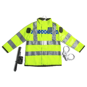 Poliskostym f�r barn med neonjacka och tillbeh�r