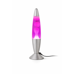 LED-lavalampe 34cm Pink/Hvid