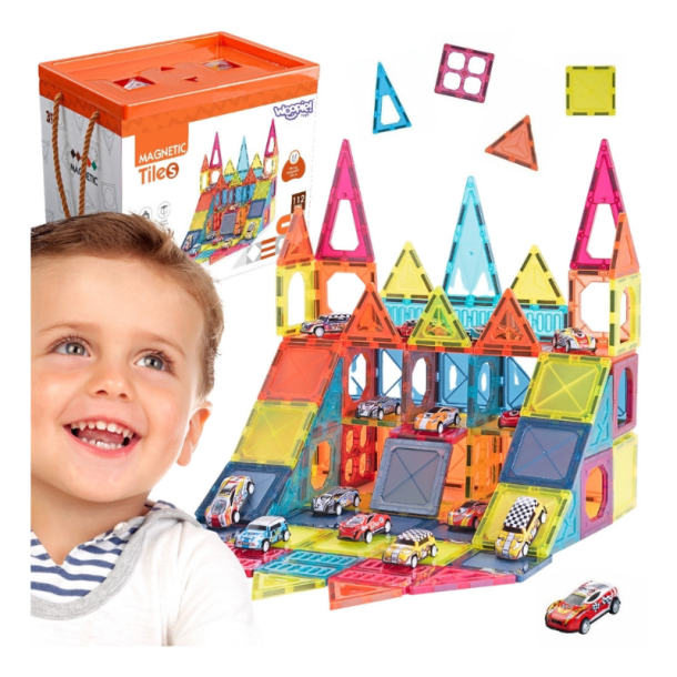 Magnetic Tiles bygges�t med biler 112 dele