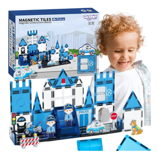 Magnetic Tiles Police bygges�t 42 dele