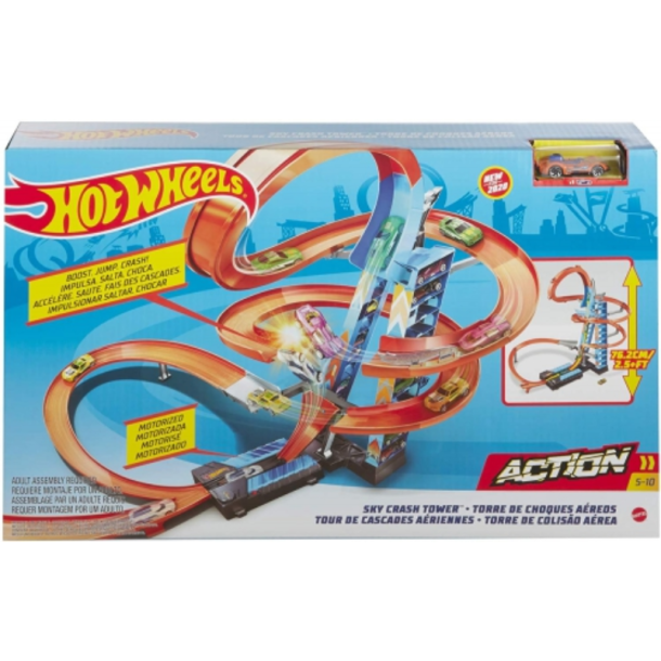 Hot Wheels Sky Crash Tower Action Track Set