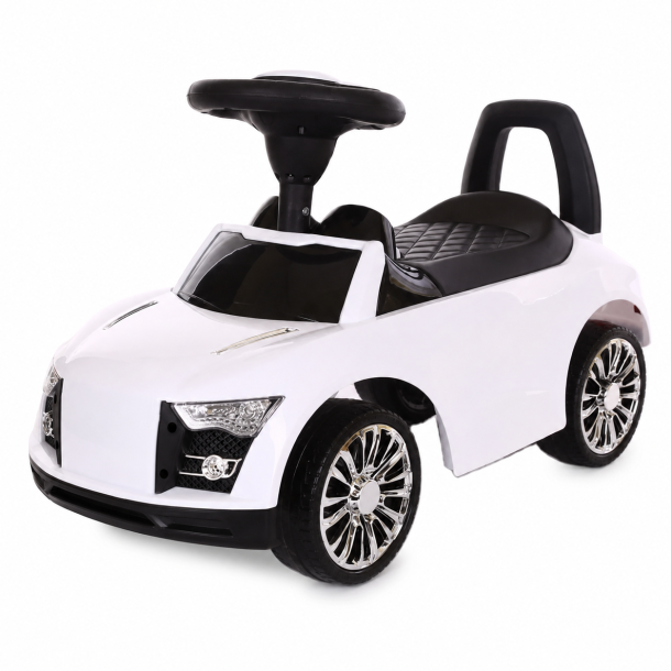 G�bil til B�rn - Klassisk Ride-on Bil - Glossy Hvid