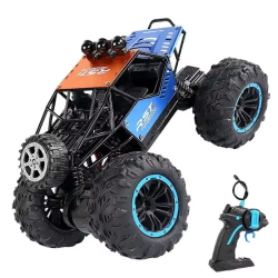 Fjernstyret offroad-bil med store terr�nd�k og lys - Bl�