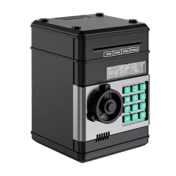 Elektronisk spareb�sse med kode - sort