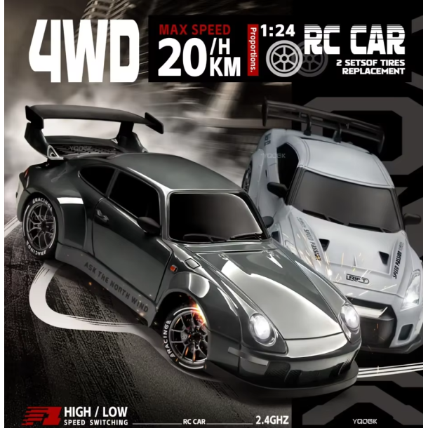 Fjernstyret 4WD driftbil 1:24 - Gr�