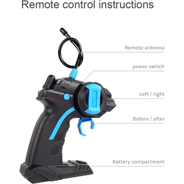 Fjernstyret offroad-bil med store terr�nd�k og lys - Bl�