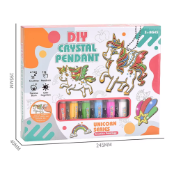 DIY enhj�rningevedh�ng med maling og krystaller - 6 stk.
