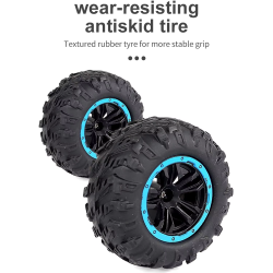 Fjernstyret offroad-bil med store terr�nd�k og lys - Gr�n