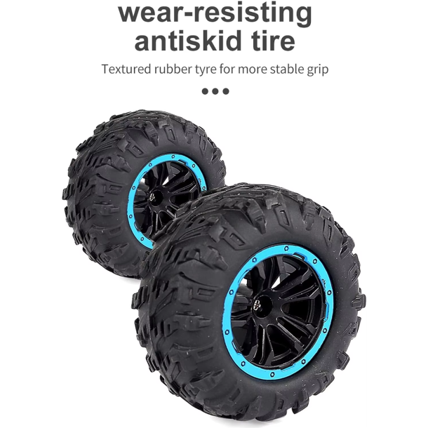 Fjernstyret offroad-bil med store terr�nd�k og lys - Gr�n
