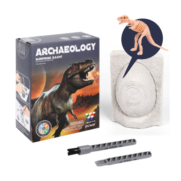 Udgravningss�t med dinosaur-skelet