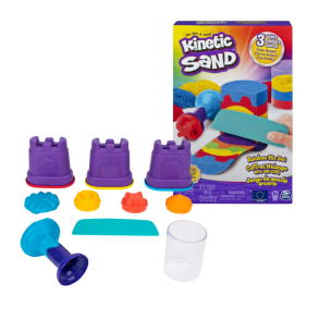 Kinetic Sand Rainbow Mix Set med multifarvet sand