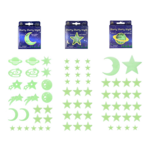 STARRY NIGHT Selvlysende � 6,5 cm Assorteret
